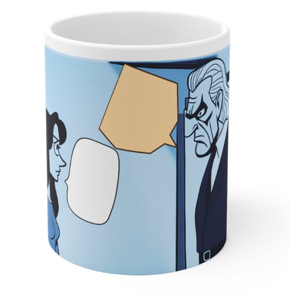 He Said/She Said: Big Man With Vest  Porcelain Mugs Printed Personalized On The Mug. Printed & Glazed Not Dye Sublimation. Dishwasher & Microwave Safe