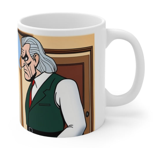 He Said/She Said: Big Man With Vest  Porcelain Mugs Printed Personalized On The Mug. Printed & Glazed Not Dye Sublimation. Dishwasher & Microwave Safe