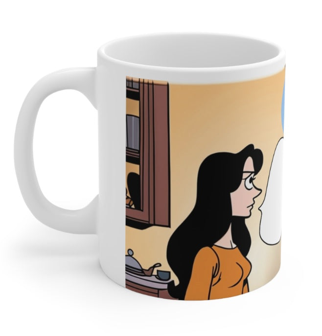 He Said/She Said: Big Man With Vest  Porcelain Mugs Printed Personalized On The Mug. Printed & Glazed Not Dye Sublimation. Dishwasher & Microwave Safe