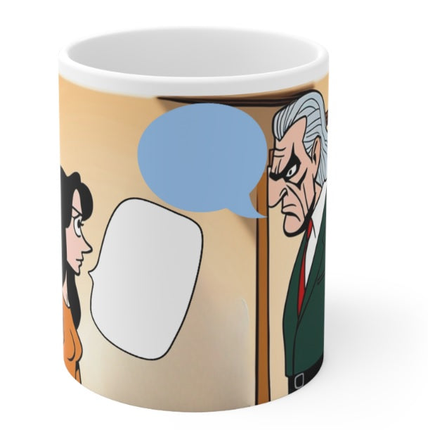 He Said/She Said: Big Man With Vest  Porcelain Mugs Printed Personalized On The Mug. Printed & Glazed Not Dye Sublimation. Dishwasher & Microwave Safe